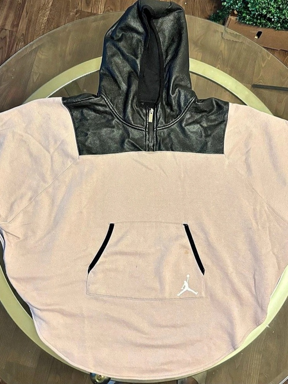 Jordan Flight Color Block Hoodie Pink & Black Size Medium